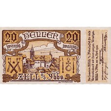 [#287437] Banknote, Austria, Zell a/d Ybbs, 20 Heller, Eglise, 1920, UNC Mehl:FS