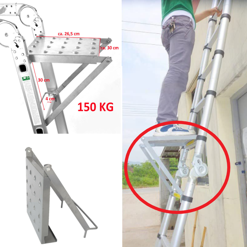 Piattaforma Di Sospensione Per Scale UZMAN - Piano D'Appoggio Sicuro Per Lavori In Altezza | Fino A 140 Kg - Foto 3