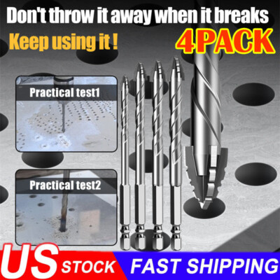 4PCS New Four-Flute Sawtooth Eccentric Drill Bit, Efficient Drill Bits US