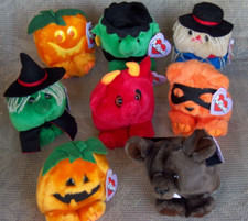 Puffkins Plush Beanie Lot of 8 Halloween