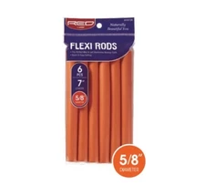 Flexi Rods Flexible Soft Bend Hair Rollers 7” 5/8” Diameter 6 Pack New
