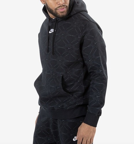 men's nike sportswear allover print club fleece hoodie