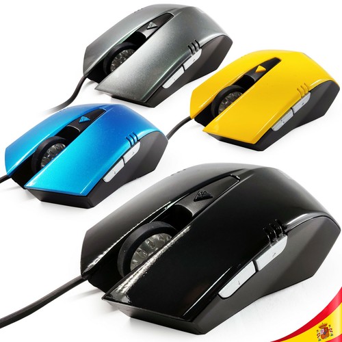 RATON de ORDENADOR 800 1200 DPI LASER OPTICO con Cable PC TABLET PORTATIL MOUSE - Photo 1/17