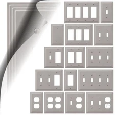 Steps Brushed Nickel Switch Plate Cover WallPlate Satin