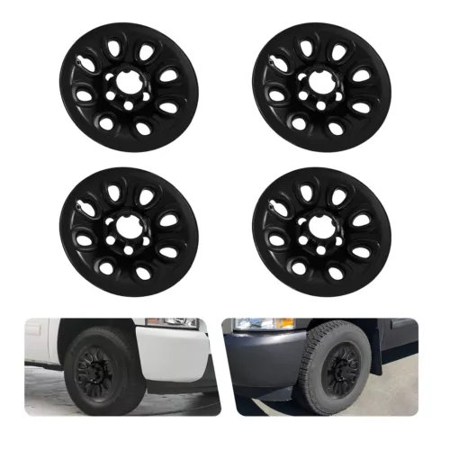 17"Black Wheel Skins Full Rim Covers Center Hub Caps for 2005-2014 Chevrolet/GMC - Bild 4 von 6