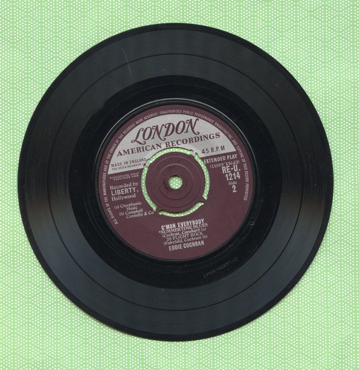 EDDIE COCHRAN C'mon Everybody / LONDON RE-U 1214 England