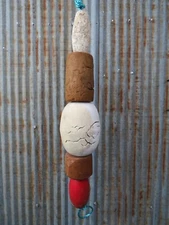 5 Old Fish Net Floats 25 Inches Long Fishing Buoys Bouys Tiki Hut Bar  -(SF695)