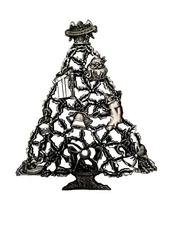 Christmas Tree Trivet Santa Nutcracker Bells Stocking 9.5" Tall Holiday