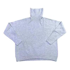 Vince Camuto Women's Long Sleeve Tight Knit Turtleneck Sweater(Blue Heather XXL)