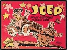Jeep Army Cartoons 9 X 12 Metal Sign
