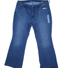 Old Navy High Rise WOW Flare Medium Wash Blue Denim Jeans w Pockets Womens 26