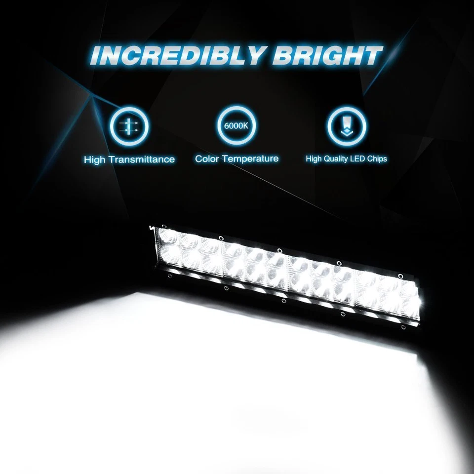 Nilight 12Inch 72W LED Light Bar Spot Flood Truck Lights fit Offroad ATV 4WD Kit - Image 3 of 4