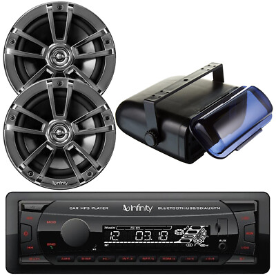 Infinity Bluetooth Radio Receiver, 2x 225W LED Chrome