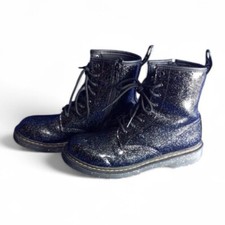Doc Dr Martens Black Glitter Boots US 2 / UK 3 AIR WAIR 1460 Y Zip