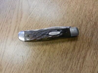 Case XX 6254 7 Dot Folding Trapper Knife Bone Handle 4 1/8'' Closed Used