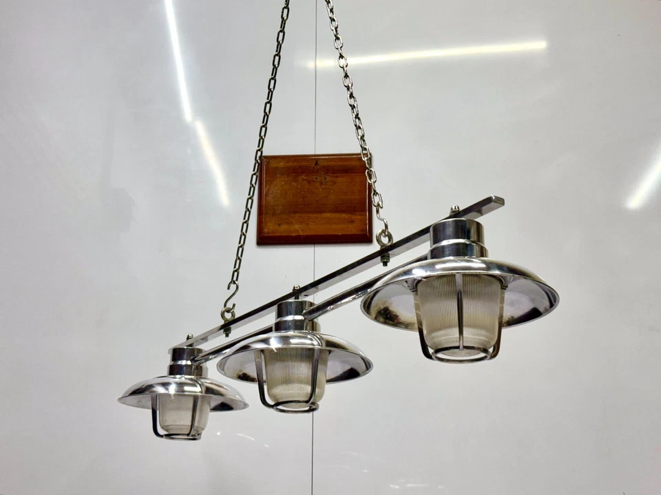 Lampadario a sospensione da soffitto nautico in alluminio antico design elega... - Immagine 2 di 4