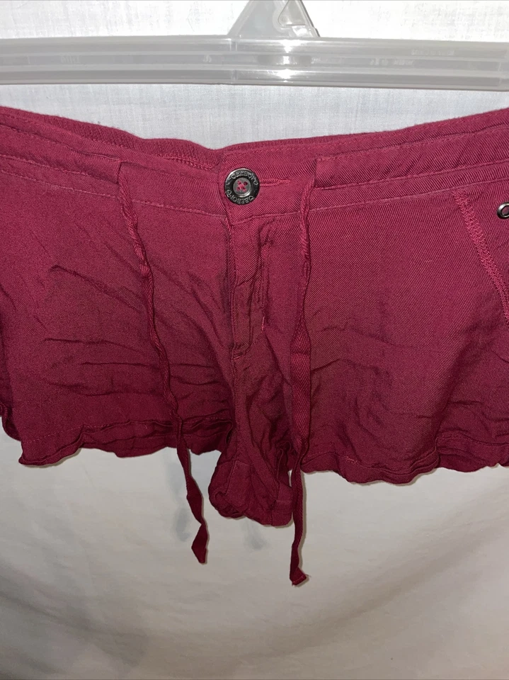 Pantalones Cortos Informales Bebop Para Mujer Talla Mediana Rojo Cremallera Mosca Cordón Bolsillos Atletismo Foto 3 de 4