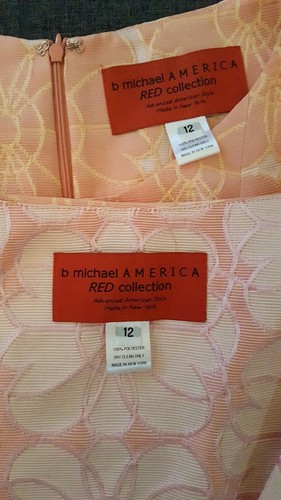 B Michael America Size 12 A Line Pink Brocade Floral Dress W Bolero Jacket Lined - Picture 10 of 12