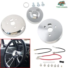 For Chevy GM Flaming River Ididit 5 & 6 Hole Steering Wheel Polished Hub Adapter