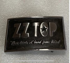 ZZ Top Belt Buckle Little Band from Texas Solid Metal Strong Sturdy Gray
