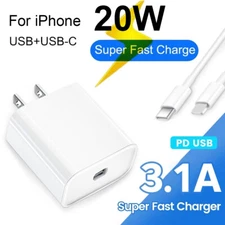 3FT USB-C Charging Cable 20W Wall Adapter Fast Power Charger For iPhone 14 13 AB