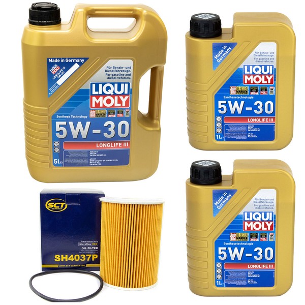 MotoröL Set Longlife III 5W-30 Liqui Moly 7 Liter + ÖLfilter FüR Porsche 3.0 S-image