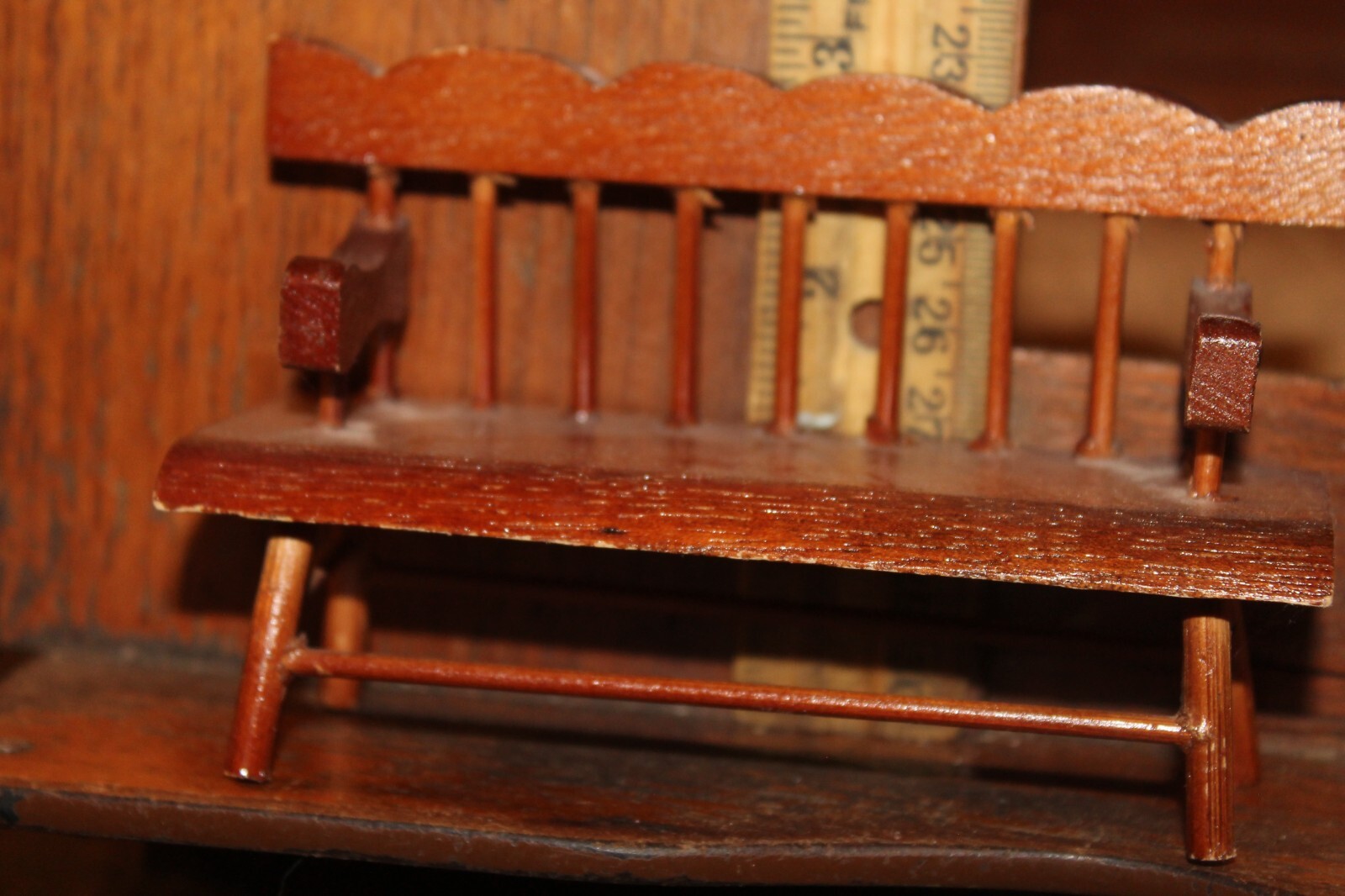 Dollhouse Miniatures Wooden Bench eBay