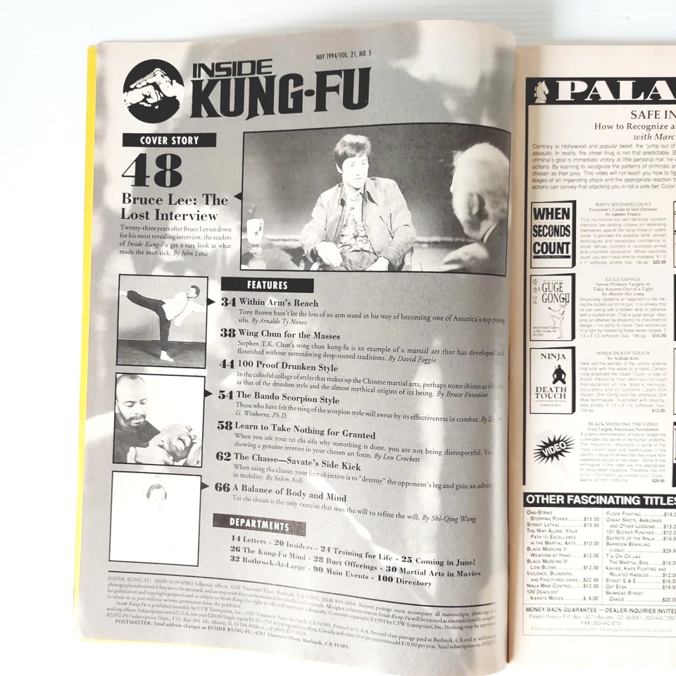 Inside Kung Fu Vintage USA magazine | May 1994 | Bruce Lee The Lost Interview  - Image 4 of 4