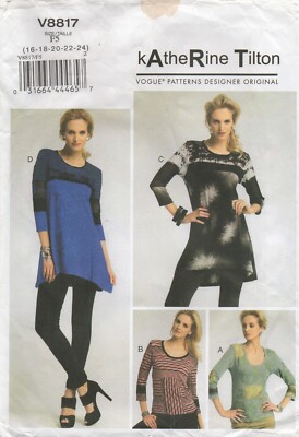 Vogue Schnittmuster 8817 EASY Tops Strickstoff von Katherine Tilton Größe 16-24