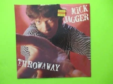 MICK JAGGER THROWAWAY 7" 45 WHITE LABEL PROMO COPY PICTURE PIC SLEEVE  