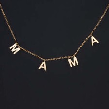 MAMA WORD NECKLACE 14k ROSE GOLD DAINTY CHAIN MOTHER'S DAY GIFT PUSH PRESENT
