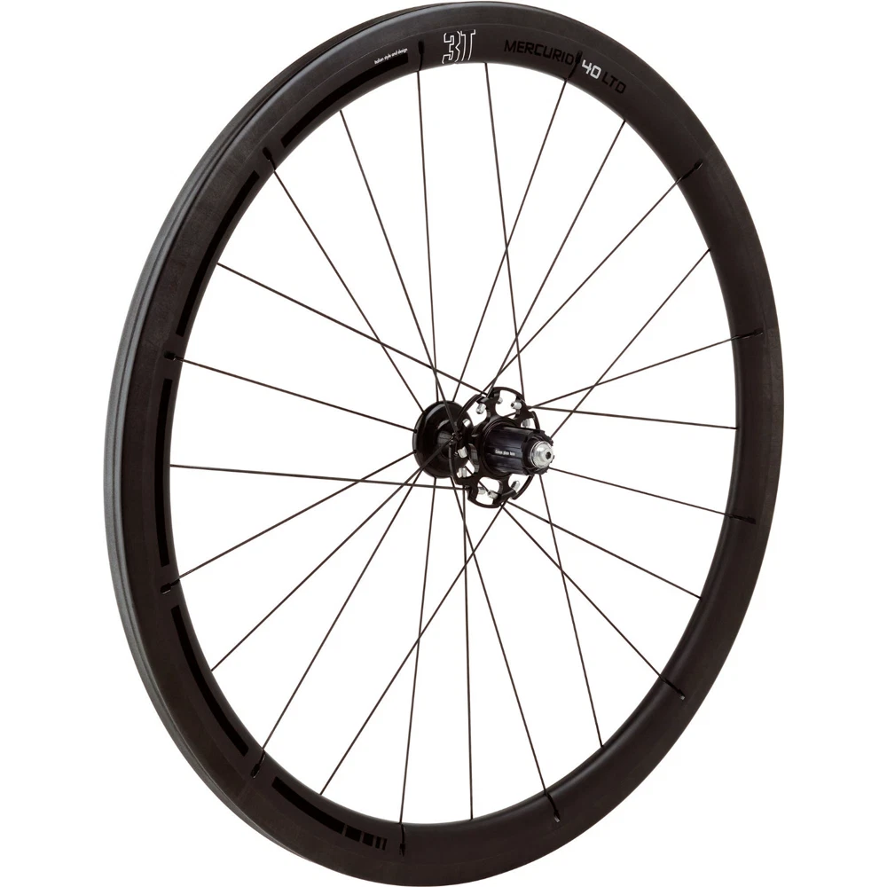 3T Mercurio 40 LTD Stealth Black Tubular Carbon Rear Wheel 10 11sp