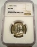 1954-D NGC MS66 WASHINGTON QUARTER SILVER 25c MS 66 Denver Washington