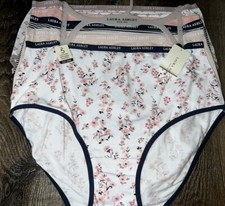 Laura Ashley Womens Brief Underwear Panties Floral 5-Pair Cotton Blend F L