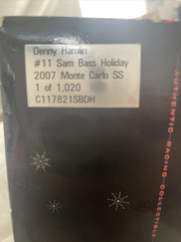 Denny Hamlin Sam Bass Holiday 2007 1:24 diecast autografiado Foto 3 de 4