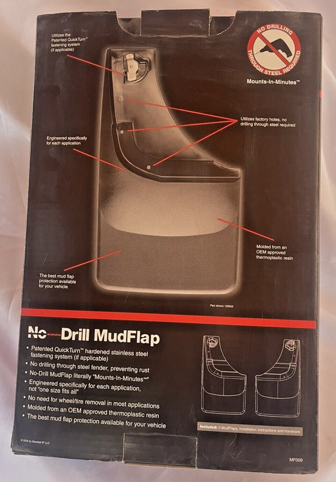 WeatherTech guardabarros sin taladro - 120024 - negro Dodge Ram 09-2016 1500 2500 3500 Foto 3 de 4