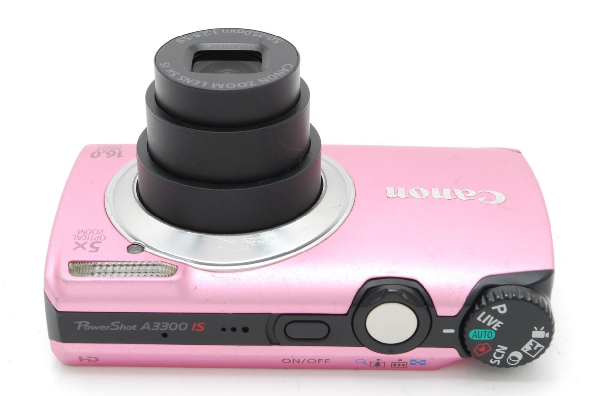 N MINT] Canon Powershot A3300 IS PINK w/charger 16.0MP Digital