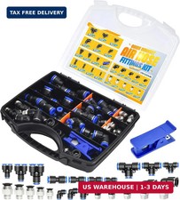 cnaodun 53 Pcs Air Line Quick Connect Fittings Kit 1/8" 1/4" 3/8" 1/2" Push to C