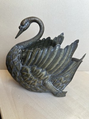 Antike Jugendstil Schwan Spelter figürliche Schale Schale um 1900 französischer Stil