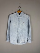 vintage mens ralph lauren denim shirt size M