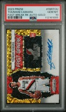 2023-24 Prizm Toumani Camara Auto /10 Gold Fast Break Rookie PSA 10 