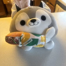 Zuru Snackles Nigel The Husky With Subway Sub 14" Jumbo Plush VG