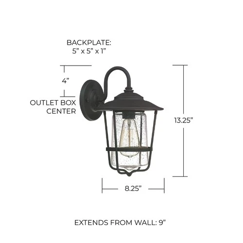 Capital Creekside 13 1/4" High Black Outdoor Wall Light - Picture 3 of 3