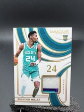 2024 Panini Immaculate Brandon Miller RC Jersey Number Patch /24 #7707 S