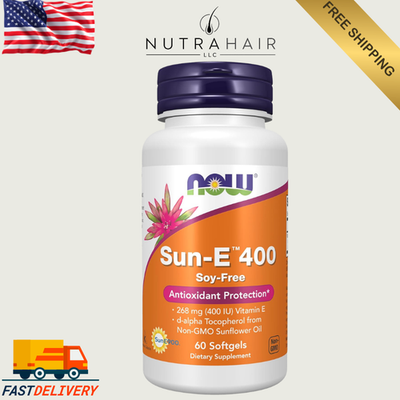 #ad NOW Sun E 400 Natural Vitamin E 400 IU Non GMO Soy Free 60 Count $15.45