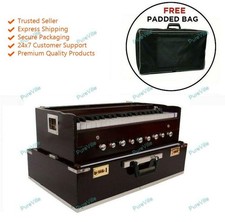 Portable 3.5 Octave 9 Stopper Lying Style Harmonium Baja And Coupler With Bag