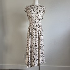 Reformation Gavin Cutout Floral Print Crepe Midi Dress In Ivory Size 10