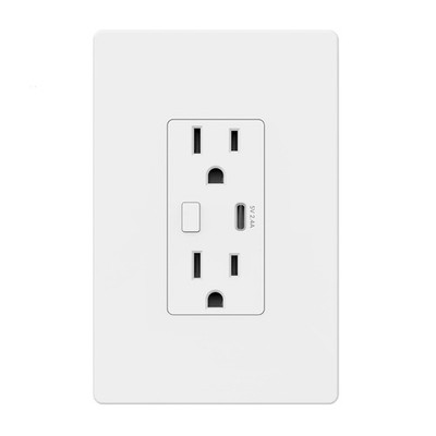 BN-LINK Smart Electrical Outlet with 2 Controlled Plugs and C11-1P, White