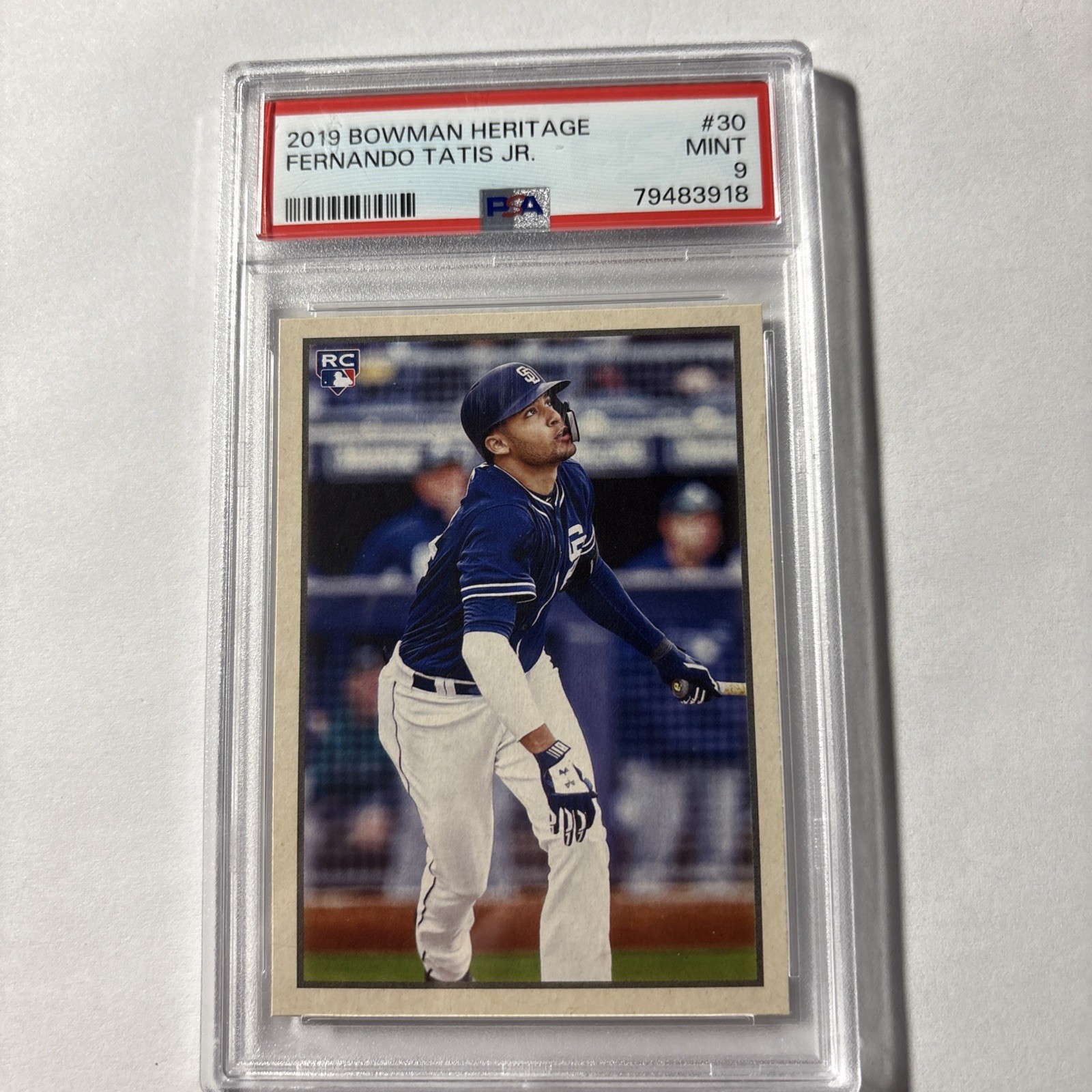 2019 Bowman Heritage #30 Fernando Tatis Jr. Rookie Card RC PSA 9 Mint