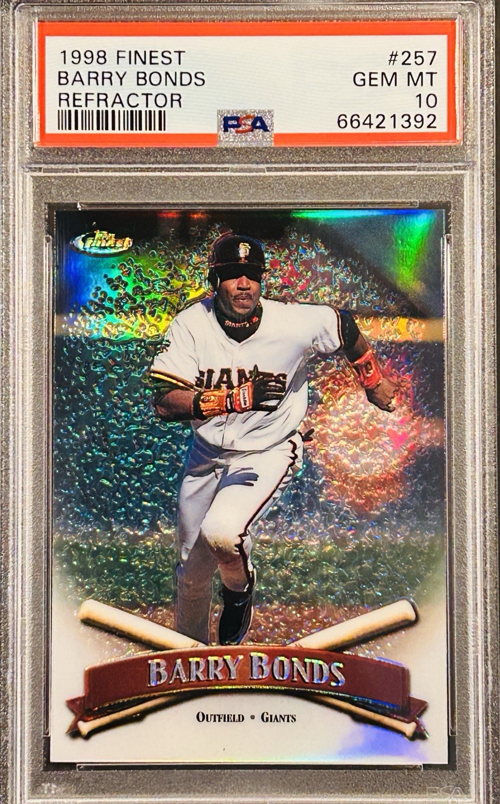 1998 Topps Finest BARRY BONDS REFRACTOR GIANTS PSA 10
